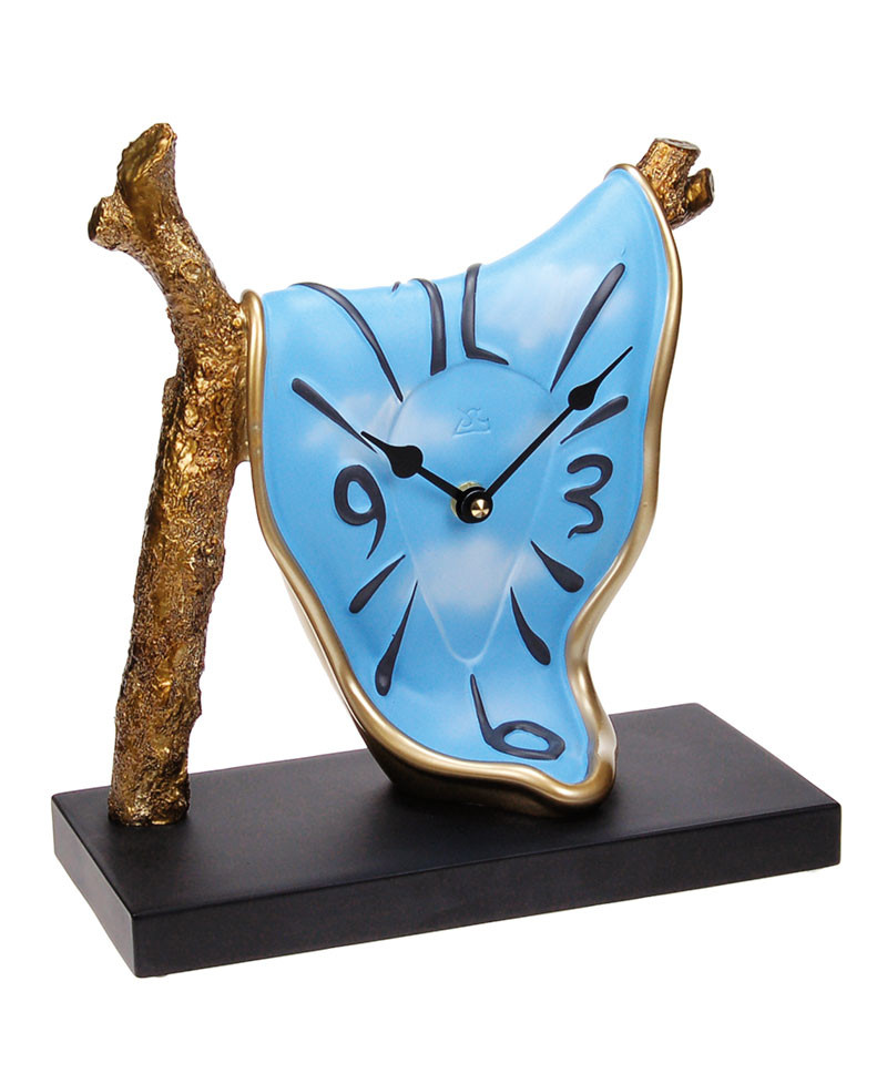 Orologio da tavolo  in stile surrealista con ramo in resina decorata a mano con meccanismo al quarzo tedesco UTS Antartidee