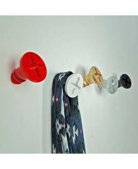 TWISTED SCREW HANGER. Wall coat-stand Hand painted resin. Made in Italy by Antartidee